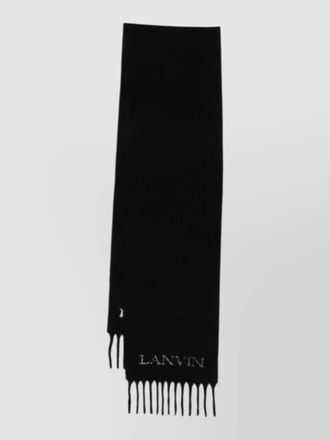 Lanvin scarf nylon blend silk fringe detail