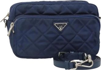 Prada Pre-owned Vintage Schoudertas - Dames - Vintage Schoudertas - Blauw - ONE Size - Leer - Vintage
