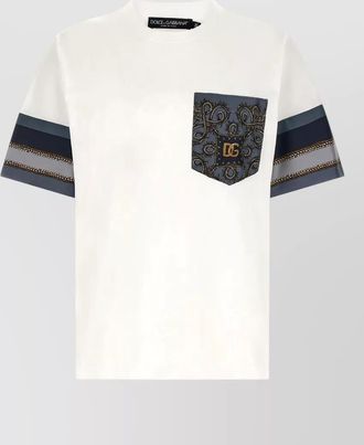 Dolce & Gabbana cargo silk insert t shirt chest pocket