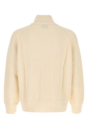 Le Kasha Mens Ivory Cashmere Lette Sweater White Exterior: Organic Maglieria