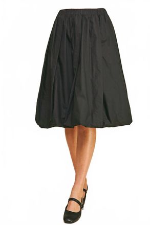 Pinch Design Bubble Hem Knee Skirt In Black