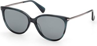 Max Mara MM0201 64N Womens Sunglasses Blue Size 57