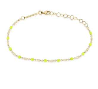 Zo&euml; Chicco Womens Tube Bar Chain Bracelet In Yellow Enamel