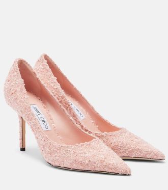 Jimmy Choo London Love crystal-embellished mesh pumps