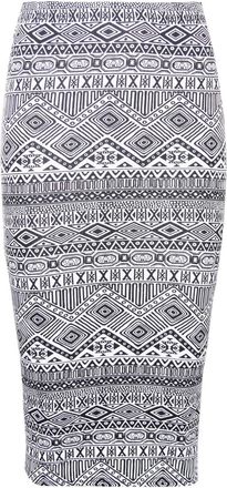 Purple Hanger Womens New Leopard Skull Aztec Moustache Multi Printed Pattern Ladies Bodycon Fitted Straight Stretch Elasticated Waistand Midi Pencil Tube Skirt Azte