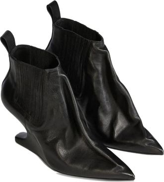 Rick Owens Black Solid Pointed Toe Boots