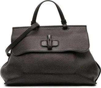 Gucci Borsa a tracolla Daily media in pelle con dettagli in bambù 2016-2025 - Nero