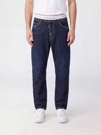 Dsquared2 Straight Leg Distressed Jeans with Elasticated Logo Waistband