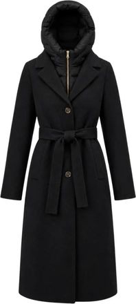 Marella Emmdesiderio Jas - Dames - Jas met riem - Zwart - L - Leer - Jassen