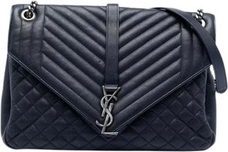 Saint Laurent Pre-owned Cross Body Bags, female, Blue, Size: ONE SIZE Pre-owned The College bag