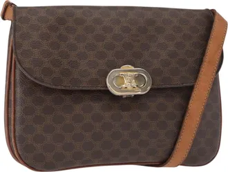 Celine Vintage Macadam Canvas Brown Canvas Backpack Bag (Pre-Owned)