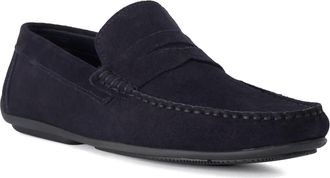 Dune London Mens Blimes - Leather Driver Sole Moccasins - Navy Suede - Size UK 10