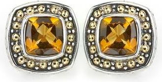 Samuel B. Sterling Silver & 18K Gold Semiprecious Stone Cushion Stud Earrings in Yellow at Nordstrom Rack