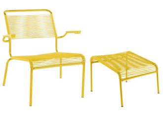 Schubiger M&ouml;bel Spaghetti-Lounger + Hocker S&auml;ntis mit Armlehnen