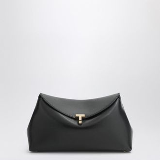 Toteme Black leather T-lock clutch bag