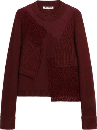 Ports 1961 Maglione in lana con design patchwork - Rosso