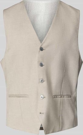 Daniel Hechter Regular Fit Weste mit Paspeltaschen in Taupe, Größe 54