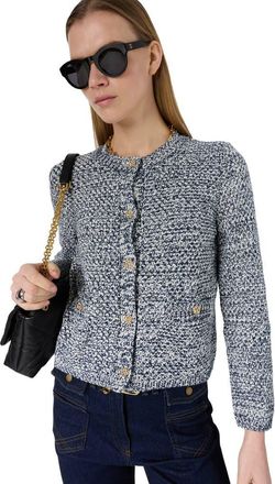 Gerard Darel Leora Button Front Cardigan in Navy Blue at Nordstrom, Size X-Large