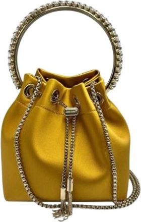 Jimmy Choo London Pre-owned Bucket Bags, female, Yellow, Size: ONE SIZE Pre-owned Satin Bucket Bag