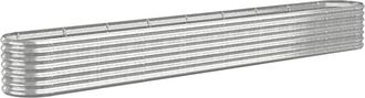 vidaXL Garden Raised Bed Galvanised Steel 332x40x36 cm Silver Vidaxl