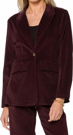 Velvet Heart Patty Velvet Blazer In Deep Plum