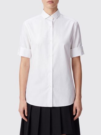 Maison Margiela Short-Sleeved Slim Fit Cotton Shirt with a Wingtip Collar