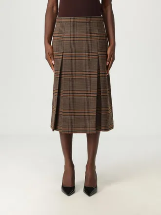 Saint Laurent Gonna in lana Tartan