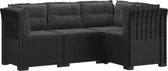 vidaXL Sof&aacute; De Jard&iacute;n Para 4 Personas Con Cojines Estilo Rattan Pp Vidaxl