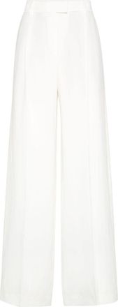 Brunello Cucinelli pleated trousers - women - Viscose/Eco Linen - 44 - White