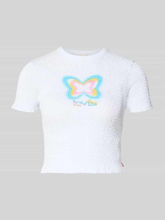 Levi's T-Shirt mit Label-Print in Weiss, Gr&ouml;&szlig;e S