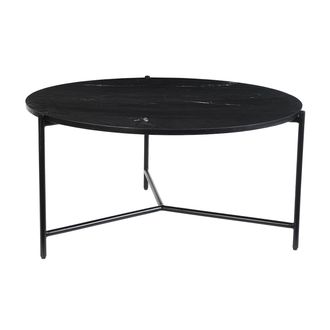 Miliboo Miliboo - Mesa De Centro Redonda De M&aacute;rmol Negro 90 Cm Di&aacute;m. Bumcello