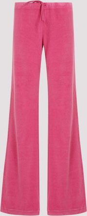 Balenciaga Womens Fuchsia Velvet Joggers - Dusty Pink Cotton - Size Medium