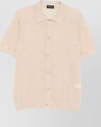 Tagliatore ribbed knit cotton shirt