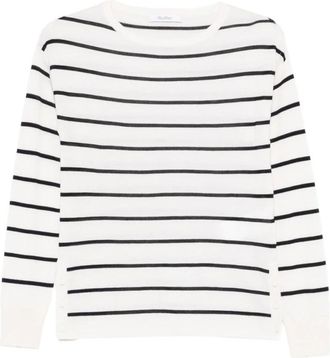 Max Mara Favetta Sweater - Dames - Ronde hals truien - Wit - XS - Kasjmier - Truien & Vesten