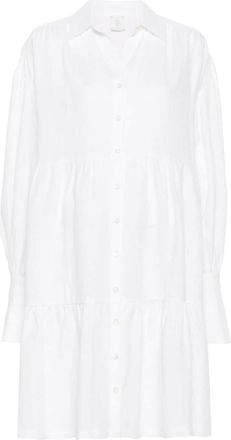 Eleventy tiered linen mini dress - women - Cotton/Linen/Flax - 40 - Neutrals