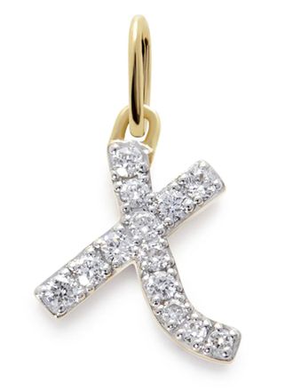Monica Vinader 14kt yellow gold L charm diamond necklace - women - Lab Grown Diamond/14kt Yellow Gold - One Size