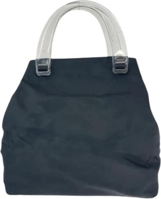 Prada Pre-owned Handbags, female, Black, Size: ONE SIZE Pre-owned Tessuto Nylon Tote Bag