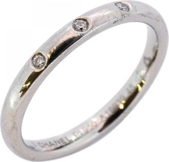 Chanel Platinum 950 Band Ring (Pre-Owned)