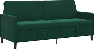 vidaXL Sof&aacute; Con Almacenamiento Verde Oscuro 192 X 78 X 87 Cm Poli&eacute;ster Vidaxl