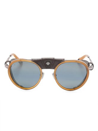 Vuarnet Edge 02 sunglasses - men - Acetate/Titanium - 52 - Brown
