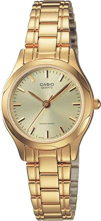 Casio Womens Gold Tone Stainless Steel Analog Watch with Champagne Dial - LTP-1275G-9A