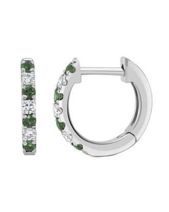 Sabrina Designs 14K 0.20 Ct. Tw. Diamond & Emerald Huggie Earrings