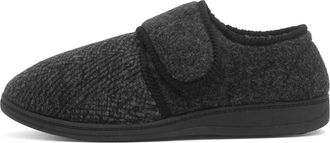 Jo & Joe Elliot Mens Charcoal Full Slipper - Size 10 UK - Grey