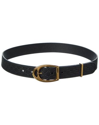 Gucci Stirrup Buckle Gg Leather Belt