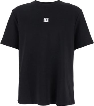 Balmain T-shirt met ronde hals - Heren - T-shirts - Zwart - L - Katoen - Tops