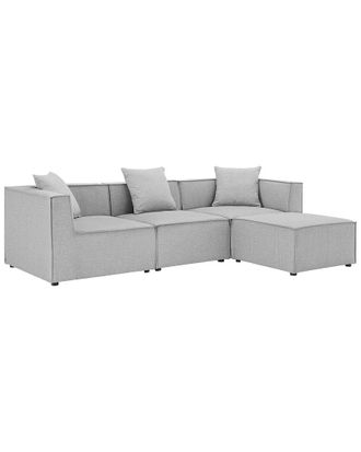 ModWay Saybrook Outdoor Patio Upholstered 4-Piece Sectional Sofa