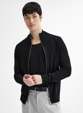 Lindbergh Mens Ultra-soft zipped Cardigan Sweater