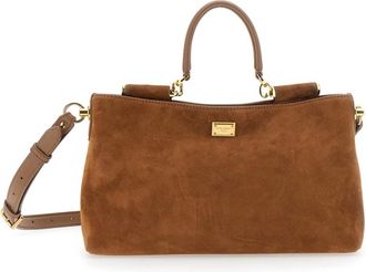 Dolce & Gabbana Tassen, Dames, Bruin, ONE Size, Su&egrave;de, Vittoria Schoudertas