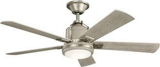 Elstead Lighting Ventilador de techo LED 132 cm acero gris y madera