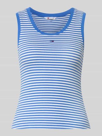 Tommy Jeans Slim Fit Tank Top aus Baumwoll-Mix in Blau, Gr&ouml;&szlig;e XL